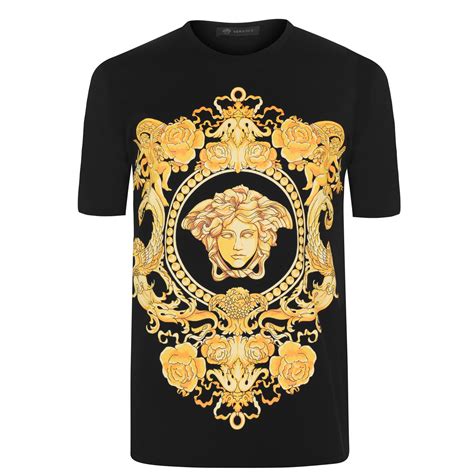 versace t shirt gold logo|versace shirt price.